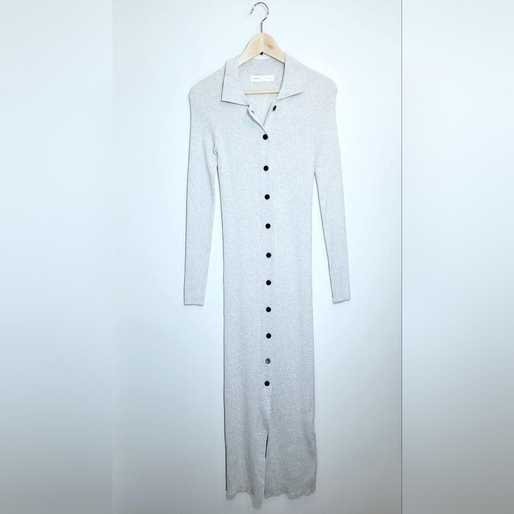 InWear Ribbed Button Long Sleeve Polo Maxi Dress - Picture 2 of 2